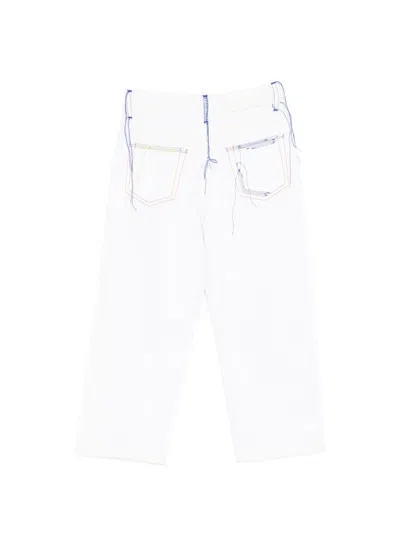 Msgm Stitching-detail Denim Jeans In White