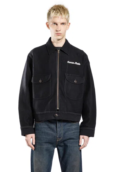 Human Made Zip-up Work Jacket In Black