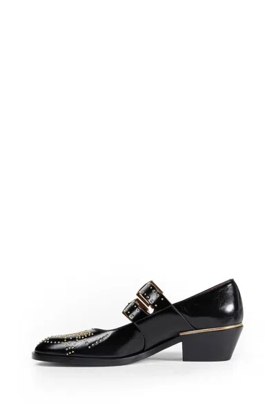 Chloé Chloe Elegant Pumps With Leather Construction And 4cm Heel Height In Black