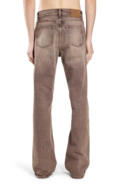 Our Legacy Denim Trousers Faded Effect Belt Loops Five Pockets In Brown