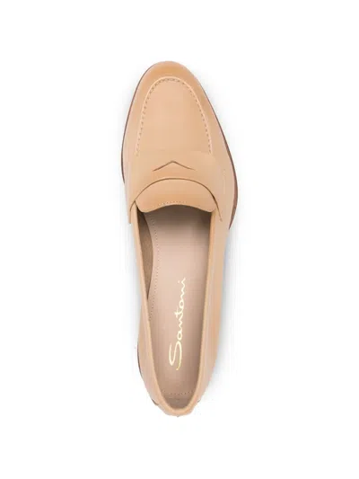 Santoni Penny-strap Leather Loafers In Multi