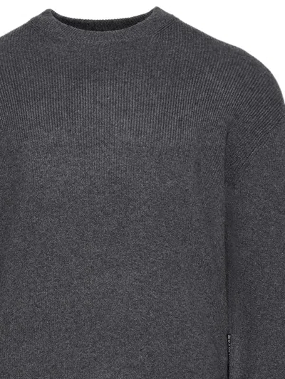 Alexander Wang Crewneck Pullover In Stretch Wool Cotton In Gray