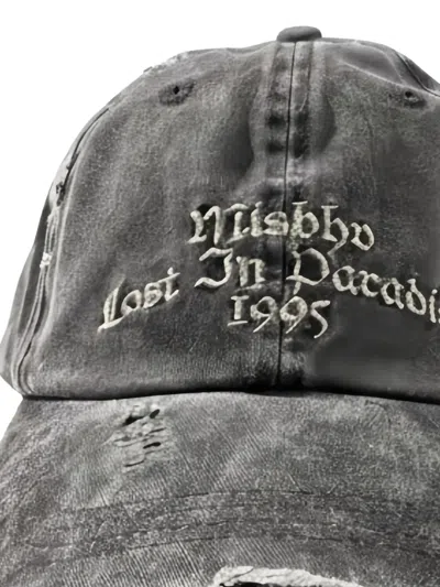 Misbhv Embroidered Distressed Cap In Gray