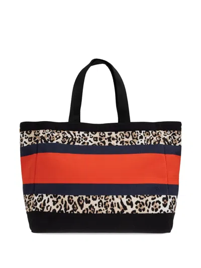 Dsquared2 Leopard-print Striped Tote Bag In Multi