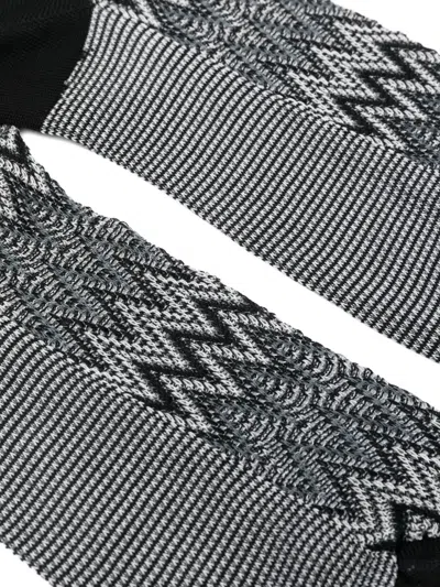 Missoni Zigzag-pattern Socks In Gray
