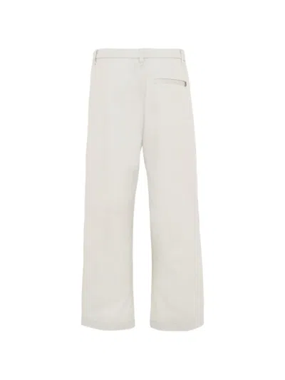 Dondup Trousers White In Neutral
