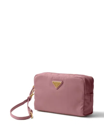 Prada Small Re-nylon Pouch In Pink