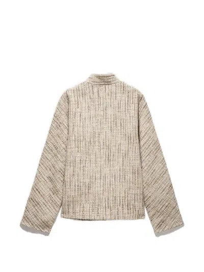 Shanghai Tang Front Toggle Jacket In Neutral
