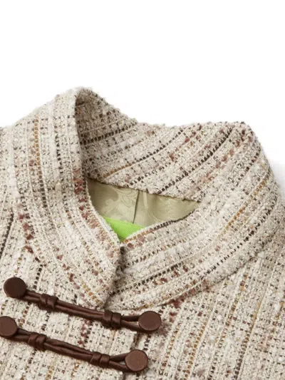 Shanghai Tang Front Toggle Jacket In Neutral