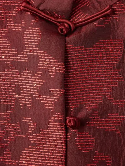 Shanghai Tang Patterned Button Jacket In Red