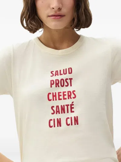 Rag & Bone Cheers Crewneck Graphic Tee In White
