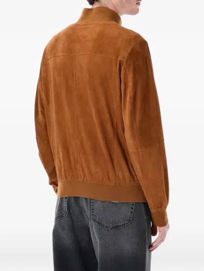 Sword 6.6.44 Sword Buttoned Pocket Suede Jacket In Brown
