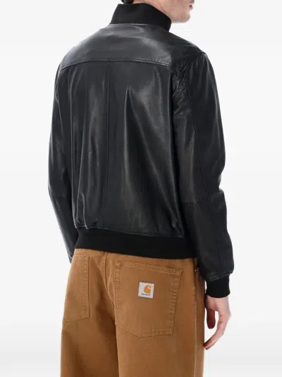 Sword 6.6.44 Sword Zip-fastening Leather Jacket In Black