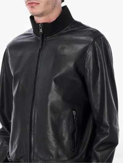 Sword 6.6.44 Sword Zip-fastening Leather Jacket In Black