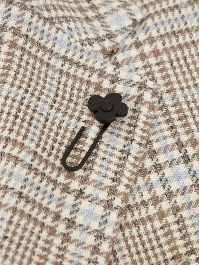 Lardini Checked-pattern Blazer In Neutral