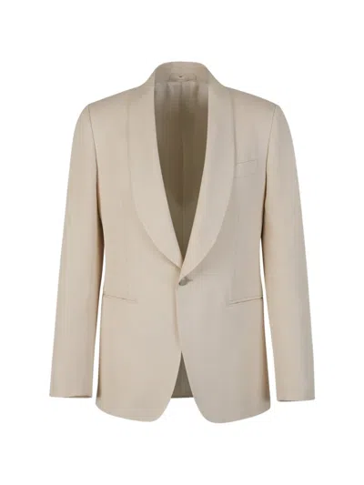 Lardini Buttoned Single-breasted Blazer In Neutral