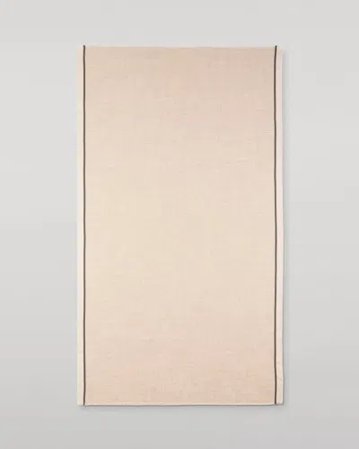 Johnstons Of Elgin Ives Natural Chevron Border Cashmere Scarf In Neutral