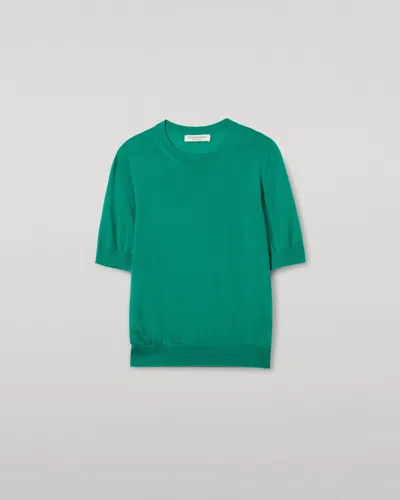 Johnstons Of Elgin Honor Bright Green Superfine Cashmere T-shirt