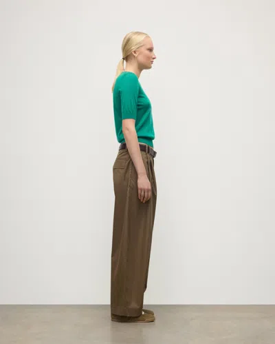 Johnstons Of Elgin Honor Bright Green Superfine Cashmere T-shirt