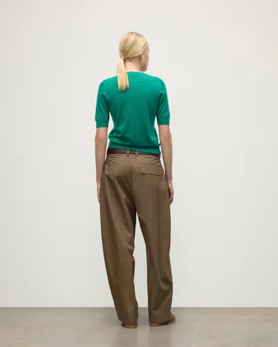 Johnstons Of Elgin Honor Bright Green Superfine Cashmere T-shirt