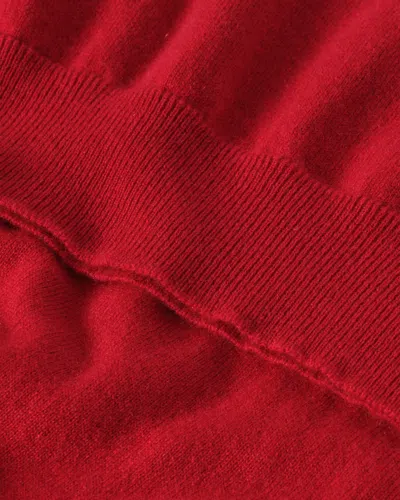 Johnstons Of Elgin Lunan Red Classic Cashmere V Neck Jumper