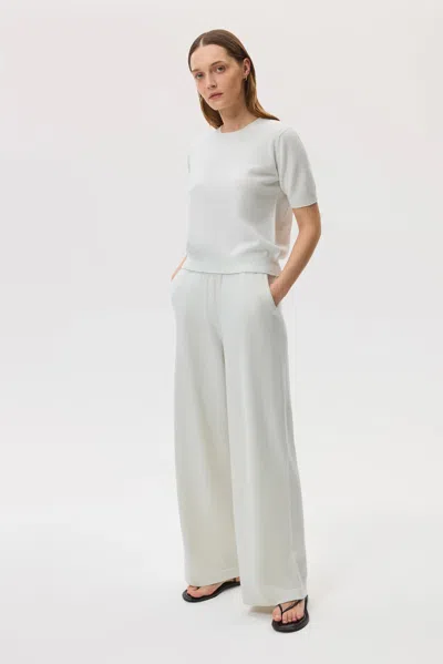 Johnstons Of Elgin Classic Cashmere White T-shirt In Gray