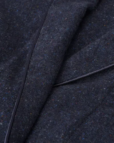 Johnstons Of Elgin Donegal Cashmere Navy Dressing Gown In Blue