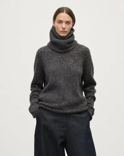 Johnstons Of Elgin Brushed Cashmere & Silk Bouclé Snood In Gray