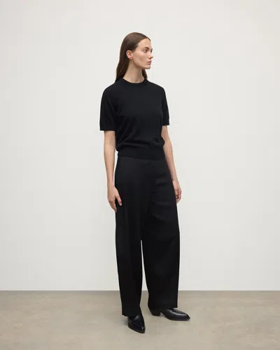 Johnstons Of Elgin Classic Cashmere Black T-shirt In Green