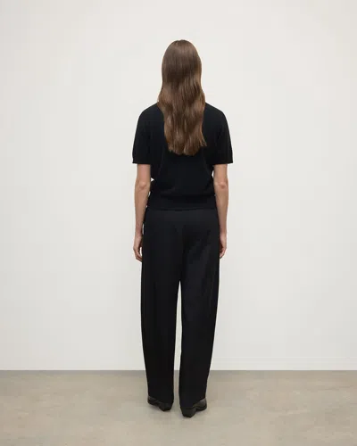 Johnstons Of Elgin Classic Cashmere Black T-shirt In Green