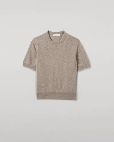Johnstons Of Elgin Classic Cashmere Light Brown T-shirt In Green