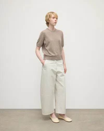 Johnstons Of Elgin Classic Cashmere Light Brown T-shirt In Green