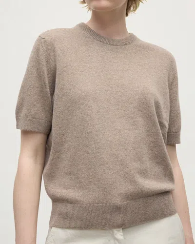 Johnstons Of Elgin Classic Cashmere Light Brown T-shirt In Green