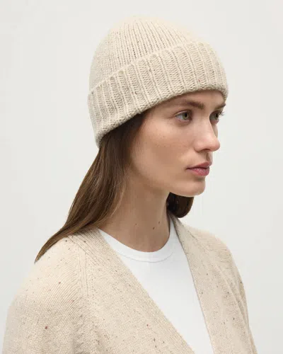 Johnstons Of Elgin Donegal Cashmere Cream Beanie In Neutral