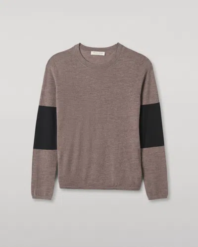 Johnstons Of Elgin Euna Brown & Black Superfine Cashmere T-shirt In Gray