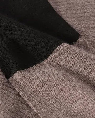 Johnstons Of Elgin Euna Brown & Black Superfine Cashmere T-shirt In Gray