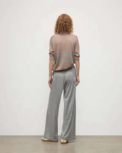 Johnstons Of Elgin Coira Stripe Superfine Cashmere Polo In Brown