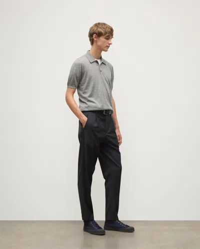 Johnstons Of Elgin Fin Grey Superfine Cashmere Polo Shirt In Gray