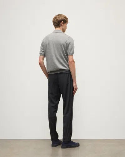 Johnstons Of Elgin Fin Grey Superfine Cashmere Polo Shirt In Gray