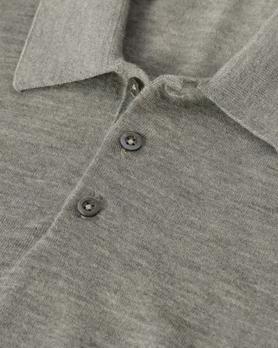 Johnstons Of Elgin Fin Grey Superfine Cashmere Polo Shirt In Gray
