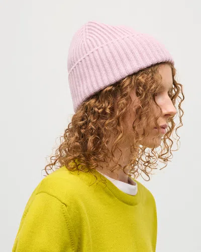 Johnstons Of Elgin Lovat Ribbed Cashmere Beanie In Pink