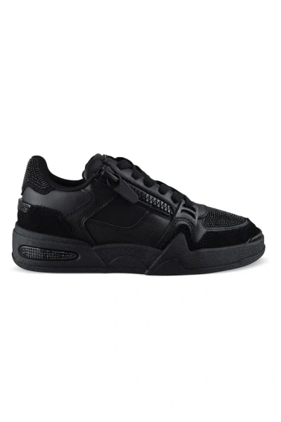 Giuseppe Zanotti Ghost Rhinestone Zip Leather Sneakers In Multi