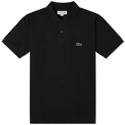 Lacoste Stretch Pique Short-sleeve Slim Fit Polo Shirt In Black