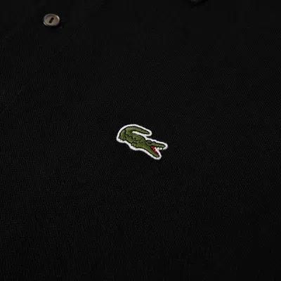 Lacoste Stretch Pique Short-sleeve Slim Fit Polo Shirt In Black