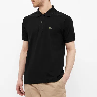 Lacoste Stretch Pique Short-sleeve Slim Fit Polo Shirt In Black
