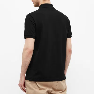 Lacoste Stretch Pique Short-sleeve Slim Fit Polo Shirt In Black