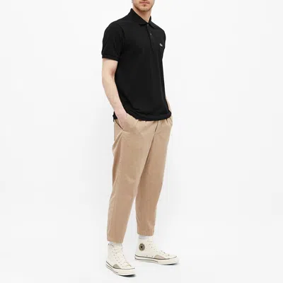 Lacoste Stretch Pique Short-sleeve Slim Fit Polo Shirt In Black