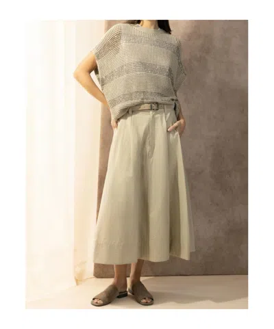 Brunello Cucinelli Openwork Knit Crewneck Top With Micro Sequins In Neutral