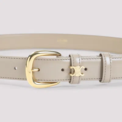 Celine Medium Logo Belt In Neutral