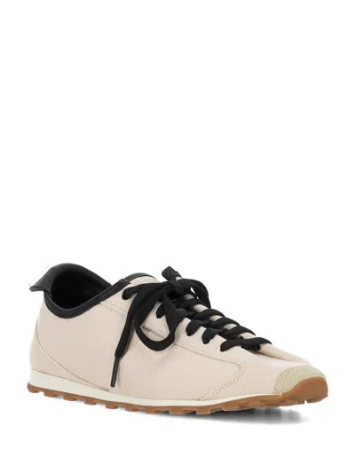 Jacquemus Les Tennis Leather-trimmed Canvas Sneakers In Neutral